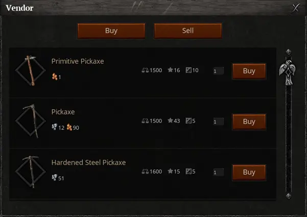 Vendor GUI